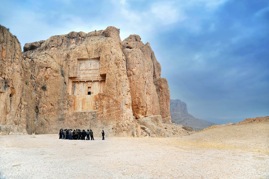 Tombs carved in rock in Persepolis