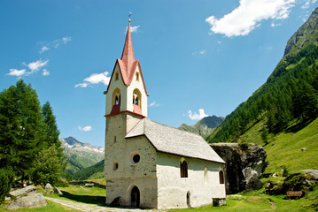 Beautiful chapel in the Alps