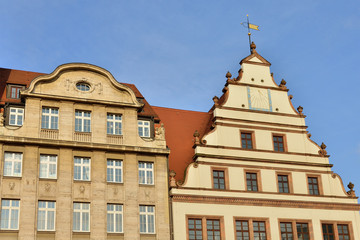 Fototapeta na wymiar Medieval buildings in Leipzig, Germany