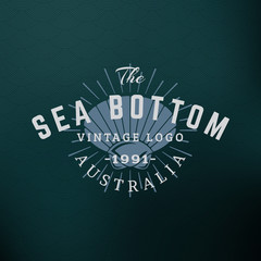 Sea Shell. Vintage Retro Design Elements for Logotype, Insignia, Badge, Label. Business Sign Template. Textured Background
