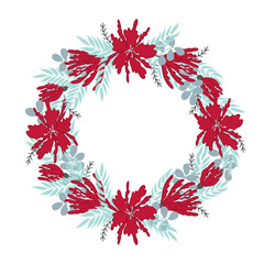 Christmas floral frame