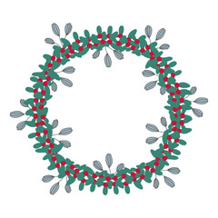 Christmas floral frame