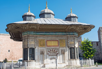 The Fountain of Sultan Ahmed III in Istanbul, Turkey