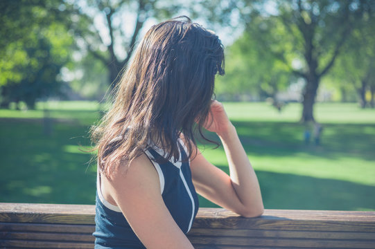 Young woman relaxing in park