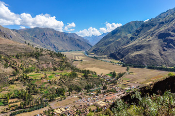 Fototapeta na wymiar View from the top Sacred Valley, Peru