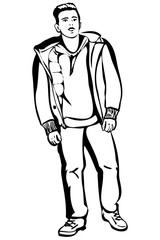 young man in a short jacket