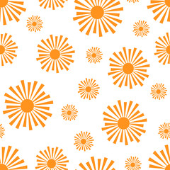 Stylized Orange Sun Rays Pattern on a White Background__