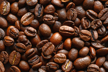 grains of coffee macro