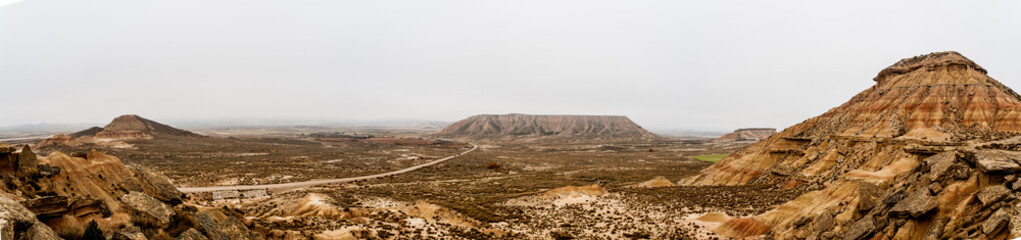 Fototapeta na wymiar Panorámica Desierto de las Bardenas Reales. Reserva de la biosfera.