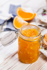 Slices of bread with jam