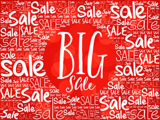BIG SALE word cloud background, business concept