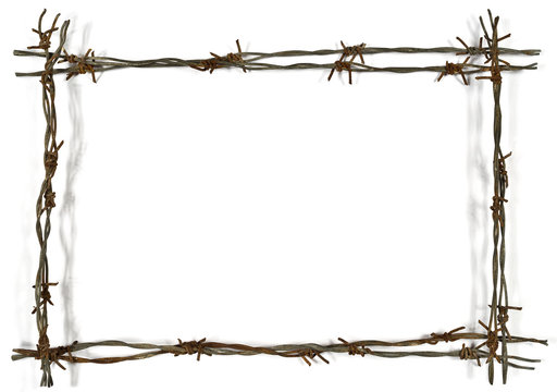 frame made of barbed wire