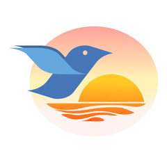 Sunset with bird