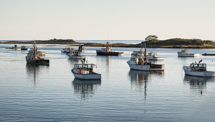 Fishing Boats Prepared to Go Out in the Morning