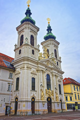Fototapeta na wymiar Church of Our Lady of Succor in Graz in Austria in January