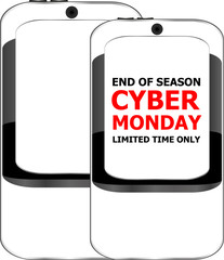 Cyber Monday Sale. Design Template for Commerce Business Website Presentation. Vector Illustration.