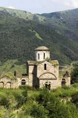 Fototapeta na wymiar Old orthodox church in the Caucasus Mountains