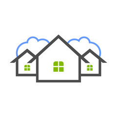 Pleasant Neighboor Residence Real Estate Illustration