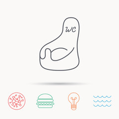 Baby wc icon. Child toilet sign.