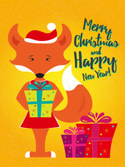 Holiday card with fox