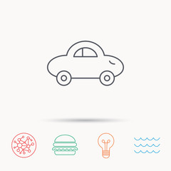 Baby car icon. Transport sign.