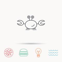 Crab icon. Cancer shellfish sign.
