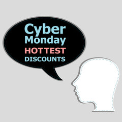 Cyber Monday banner design. Cyber monday sale concept. Vector illustration