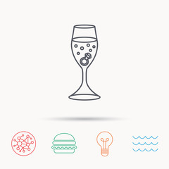 Glass with ring icon. Engagement symbol.