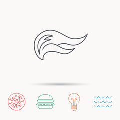 Fire flames icon. Blazing bonfire sign.