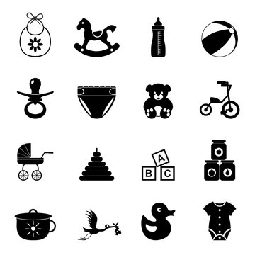 Baby simple icon set