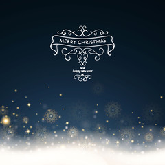 Vector Illustration of a Christmas Background with Snowflakes