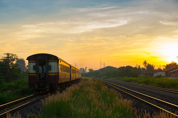Obraz premium Train Running over Rural Railway