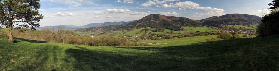 Fototapeta premium Velky Javornik hill in Moravskoslezske Beskydy mountains