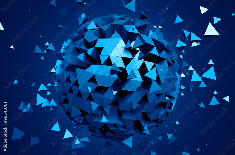 Poster rendering of sphere with chaotic particles.