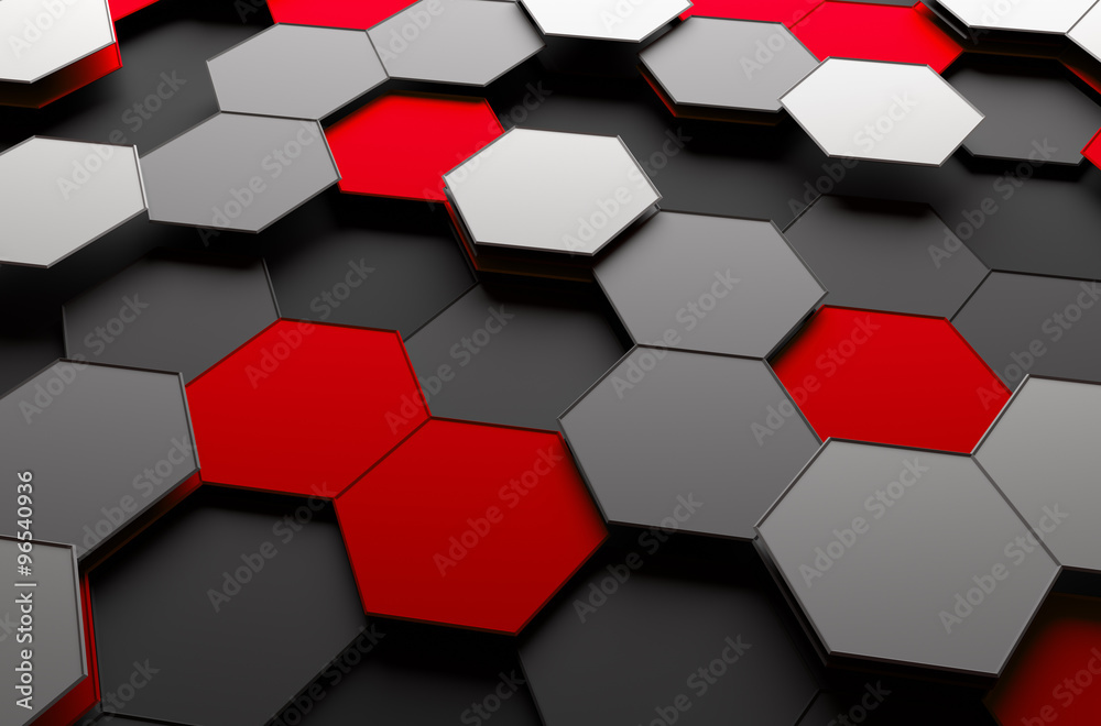 Poster Abstract 3D Rendering of Surface with Hexagons.