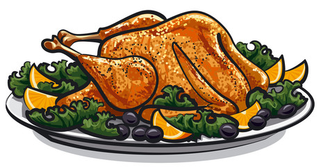 illustration of baked turkey © Oleg