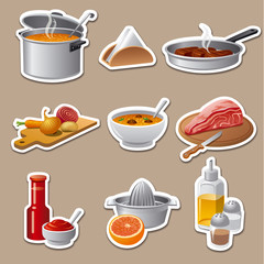 cooking food stickers