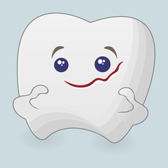 Strong tooth cartoon illustration