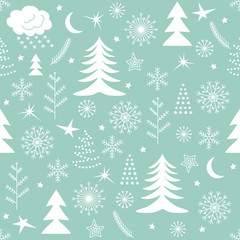 Obraz premium Seamless Christmas pattern green