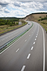 Highway through France at summer time
