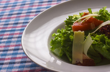 Salad with vegetables and cheese