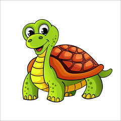 Funny cartoon turtle