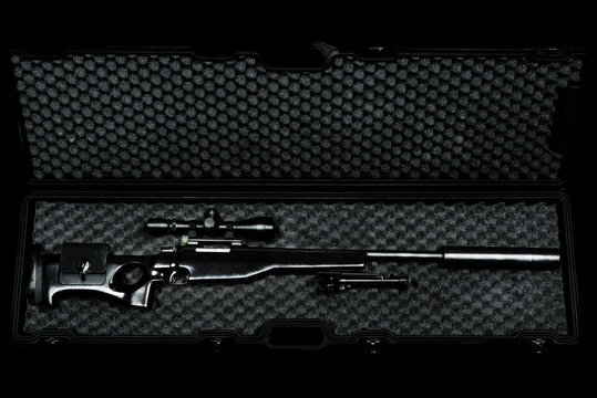 sniper rifle in a case