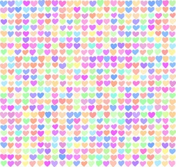 Seamless pattern of hearts. Little hearts are a nice gentle colors. Can be used for gift wrapping paper, the background of Valentine's day, birthday, mother's day and so on.