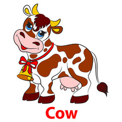 Cute cow. Vector illustration