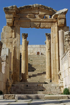 Jordanie, temple romain sur le site de Jerash 