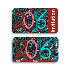 horizontal invitation card for holiday 2016