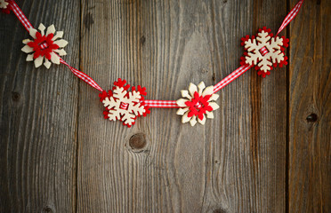 Christmas ornament on wood background