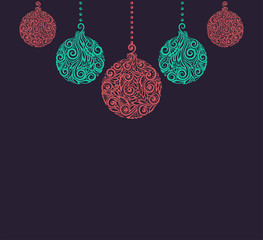 Christmas background with Christmas balls Hanging .