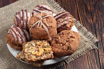 Cookies in white plate